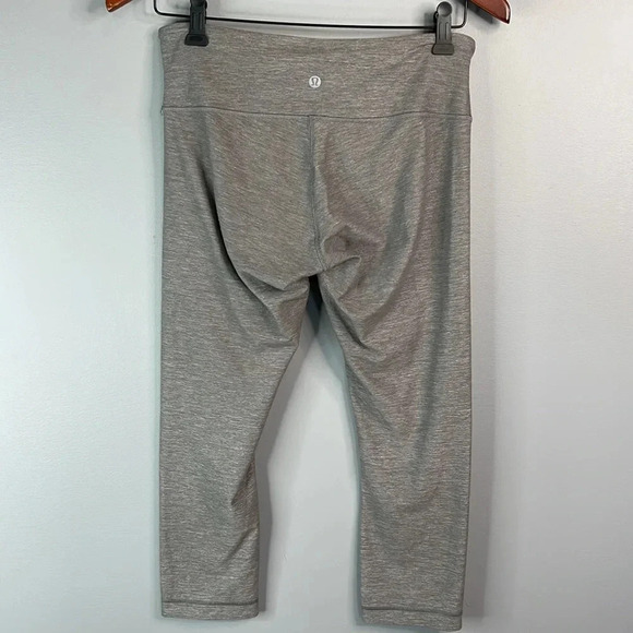 Retro Lululemon Wunder Under Grey 23” Cropped Leggings Soft Brushed Low Rise 6 - Picture 7 of 11
